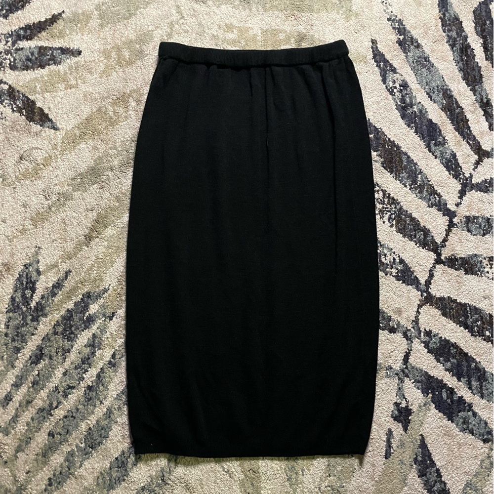 Motifs Black Sweater Skirt Size M